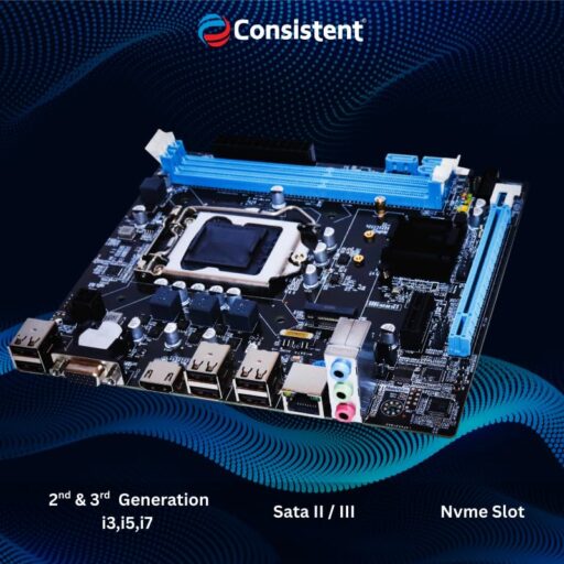 Consistent H-61 Motherboard 2ND 3RD Gen i3, i5, i7, DDR3 Slots for RAM, Motherboard With 3Year Warranty - Image 2