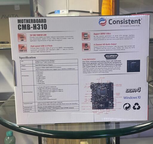 Consistent H-310 Motherboard 7th 8th Gen i3, i5, i7, DDR4 Slots for RAM, Motherboard with Nvme slot , 3Year Warranty - Image 2