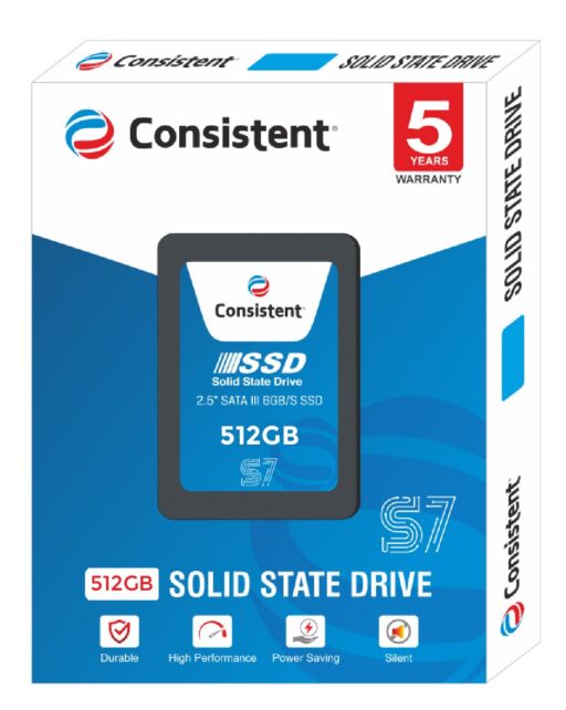 Consistent SSD 512GB 2.5 Inch SATA Internal SSD - Read: 550MB/s & Write: 500MB/s - Solid-State Drive 5 Year Warranty (512, GB) - Image 1