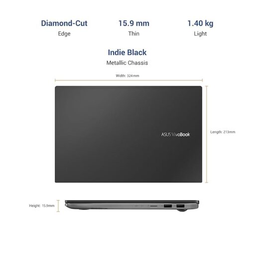 (REFURB)ASUS VivoBook S14 AMD Ryzen 7 4700U, 14" (35.56cms) FHD Thin and Light Laptop (8GB RAM/512GB NVMe SSD/Windows 11/MS Office 2019/Integrated Graphics/Indie Black/1.40 kg), - Image 4