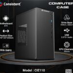 Assembled Desktop CPU with Intel i5-8TH GEN II 8GB Ram DDR4 3YEAR WARRANTY II 256GB SSD 5YEAR WARRANTY II H310 MOTHERBOARD 3YEAR WARRANTY II WIFI II Win 11 Pro II Office, Black