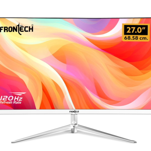 FRONTECH 27 Inch Ultima Series LED Monitor | Refresh Rate 120Hz,IPS Panel | Full HD 1080p, Wall Mountable-Slim & Stylish Design | HDMI & VGA Ports,Built-in Speaker (MON-0086,White)