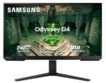 Samsung 27" (68.4cm) Odyssey G4 IPS Gaming Monitor|FHD 1920 x 1080|240Hz|1ms|400nits|SRGB 99%|Ports-HDMIx2,DP,Headphone|DP Cable|Height-Tilt-Pivot Adjustable Stand, Black (Preowned)